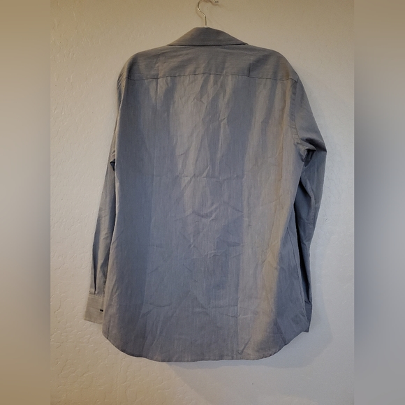 Lucky Brand Grey Long Sleeve Button Front Dress Shirt Men's Size Medium - Picture 2 of 14